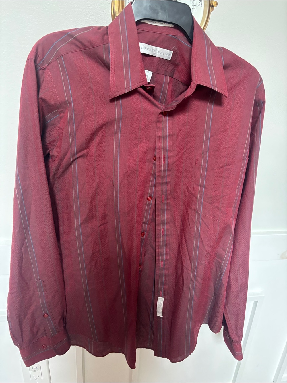Geoffrey Beene Men's  Striped Dress Shirt Button Down Long Sleeve